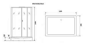 Душевая кабина с сенсором Niagara Premium BLACK 80x120 купить в интернет-магазине Sanbest