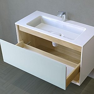 Тумба с раковиной Jorno Glass 100 для ванной в интернет-магазине Sanbest