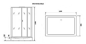 Душевая кабина с сенсором Niagara Premium BLACK 80x120 купить в интернет-магазине Sanbest