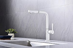 Смеситель для кухни Paulmark Neo Ne214419-WH белый матовый купить в интернет-магазине сантехники Sanbest