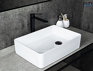 Раковина накладная Gid N1205 белая купить в интернет-магазине Sanbest