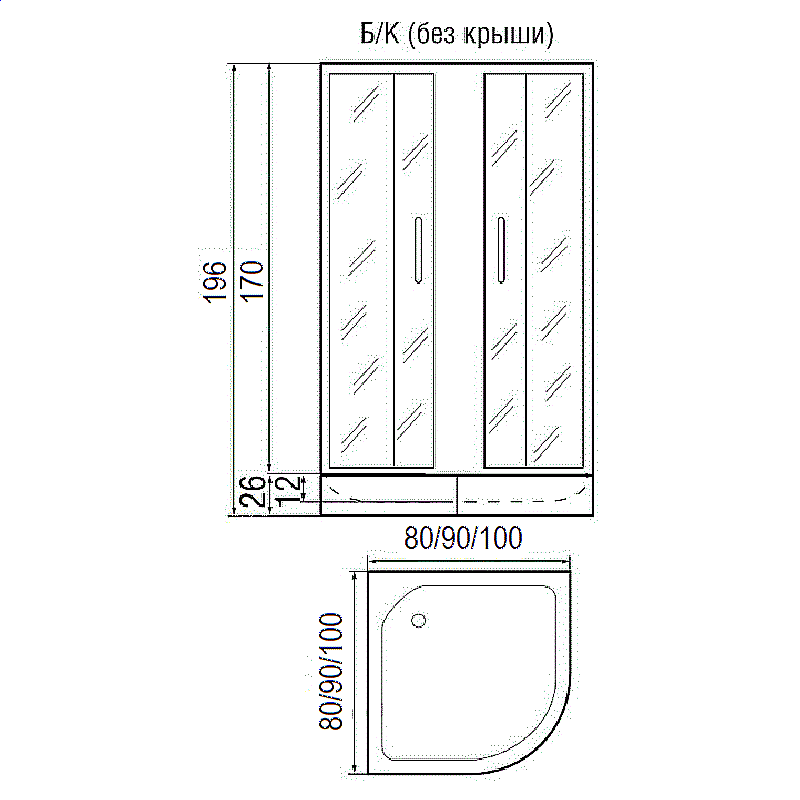 Душевой уголок RIVER DON 26 80x80 с поддоном купить в интернет-магазине Sanbest