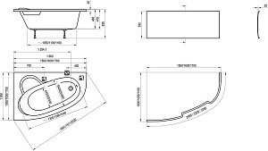 Ванна акриловая Ravak ASYMMETRIC 170X110 купить в интернет-магазине Sanbest