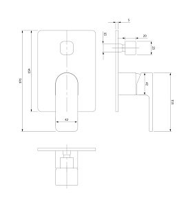 Смеситель для души Omnires Baretti BA7835BL черный купить в интернет-магазине сантехники Sanbest