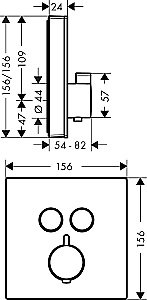 Термостат для душа Hansgrohe ShowerSelect Glass 15738400 купить в интернет-магазине сантехники Sanbest