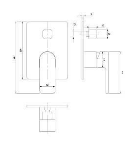 Смеситель для души Omnires Baretti BA7835BL черный купить в интернет-магазине сантехники Sanbest