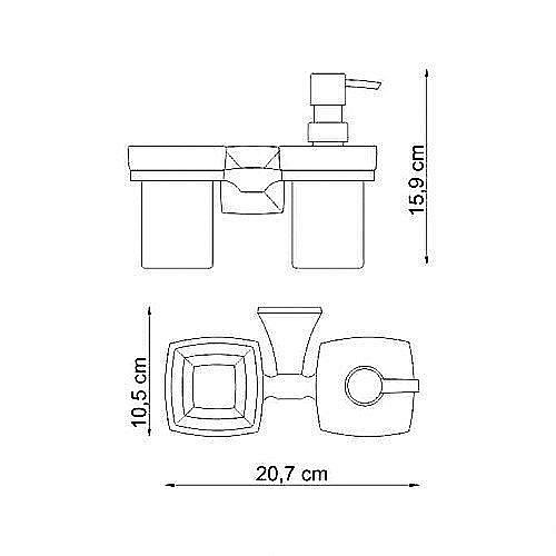 Держатель стакана и диспенсера WasserKRAFT Wern K-2589 купить в интернет-магазине сантехники Sanbest