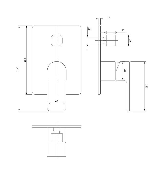 Смеситель для души Omnires Baretti BA7835BL черный купить в интернет-магазине сантехники Sanbest