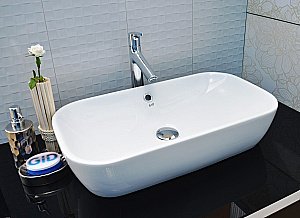 Раковина накладная Gid Geometrico 61 N9217 51132 белая купить в интернет-магазине Sanbest