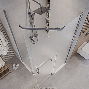 Душевой уголок Grossman Pragma 100х100 302.K33.03.1010.10.02 стекло шиншилла/профиль хром купить в интернет-магазине Sanbest