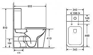 Унитаз Owl 1975 Vatter Ruta-G безободковый, с бачком, с крышкой микролифт купить в интернет-магазине Sanbest