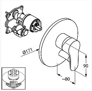 Смеситель для душа Kludi Objekta 326500575 купить в интернет-магазине сантехники Sanbest