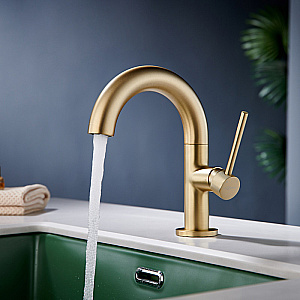 Смеситель для раковины Elghansa RADIANT XQ 1637181-MattGold матовое золото купить в интернет-магазине сантехники Sanbest