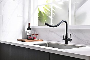 Смеситель для кухни Lemark Comfort LM3075BL085 черный купить в интернет-магазине сантехники Sanbest