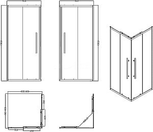 Душевой уголок Esbano Flex ESOGF90KVB 90х90 стекло прозрачное/профиль черный матовый купить в интернет-магазине Sanbest