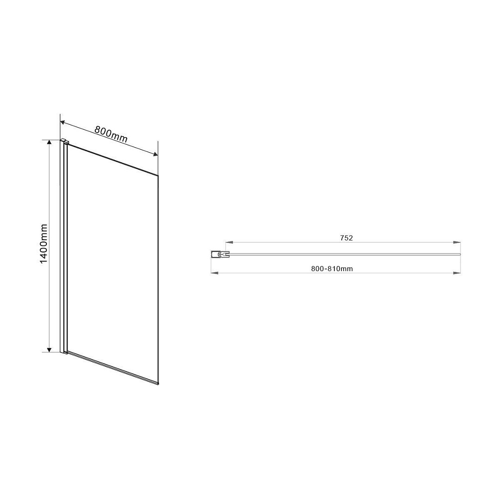 Шторка для ванны Vincea VSB-11800CLB 80x140 черный купить в интернет-магазине Sanbest