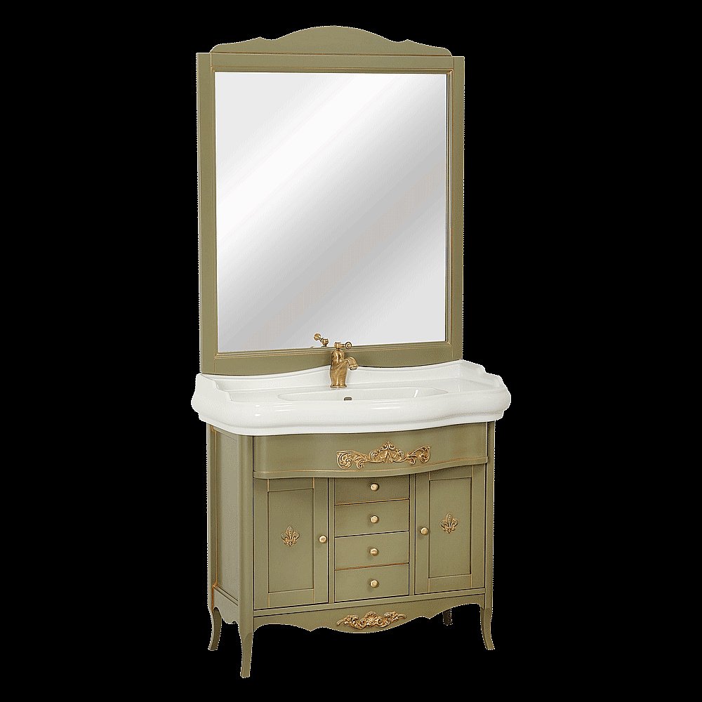 Тумба с раковиной Migliore Bella 100 Oliva для ванной в интернет-магазине Sanbest