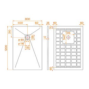 Душевой поддон RGW Stone Tray 80х120 14152812-02-11 графит купить в интернет-магазине Sanbest