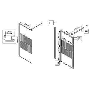 Душевое ограждение Vincea Walk-In 80 VSW-1HC800CFBG стекло прозрачное-рифленое/профиль брашированное золото купить в интернет-магазине Sanbest