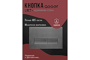 Кнопка для инсталляции Agger APB0255 оружейная сталь матовая купить в интернет-магазине сантехники Sanbest