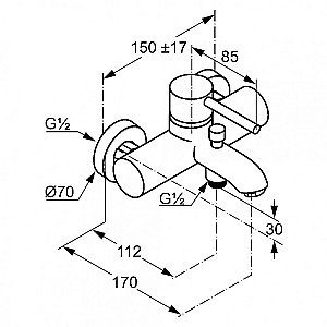 Смеситель для ванны Kludi Bozz 386913976 черный купить в интернет-магазине сантехники Sanbest