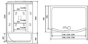 Душевой бокс Timo Standart T 1170 170x90 купить в интернет-магазине Sanbest