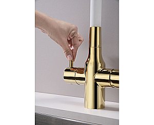 Смеситель для кухни Paulmark Salix Sa213419-Gw золото/белый купить в интернет-магазине сантехники Sanbest