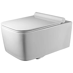 Унитаз подвесной Elghansa Monterno RQ-5537 белый, безободковый, с крышкой микролифт купить в интернет-магазине Sanbest