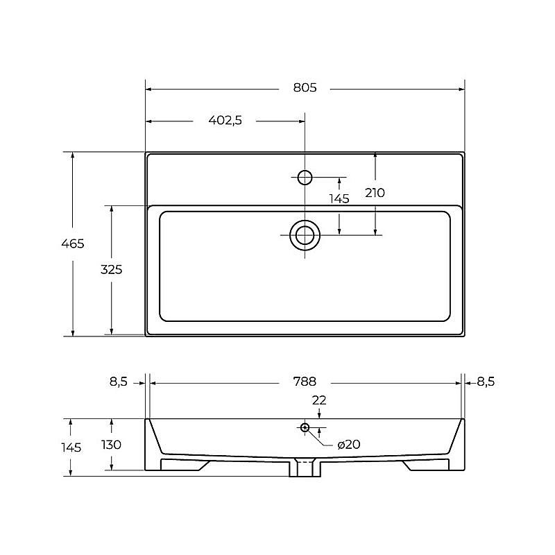 Тумба с раковиной Cezares Molveno 46 80 Nero для ванной в интернет-магазине Sanbest
