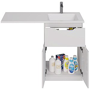 Тумба с  раковиной напольная Dreja VEGA 60/120 белый глянец для ванной в интернет-магазине Sanbest