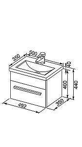 Тумба с раковиной Aquanet Нота 50 лайт для ванной в интернет-магазине Sanbest