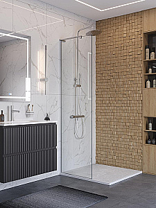 Душевое ограждение BelBagno UNO-L-1-TB 60 стекло прозрачное/профиль хром купить в интернет-магазине Sanbest