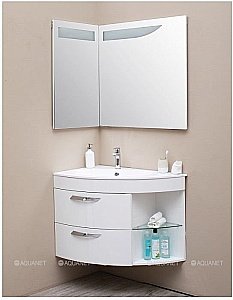 Зеркало De Aqua Трио Люкс 90 L/R белый в ванную от интернет-магазине сантехники Sanbest