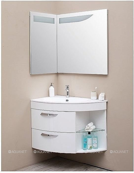 Зеркало De Aqua Трио Люкс 90 L/R белый в ванную от интернет-магазине сантехники Sanbest