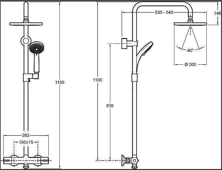 Душевая система Jacob Delafon JULY E45716-CP купить в интернет-магазине сантехники Sanbest