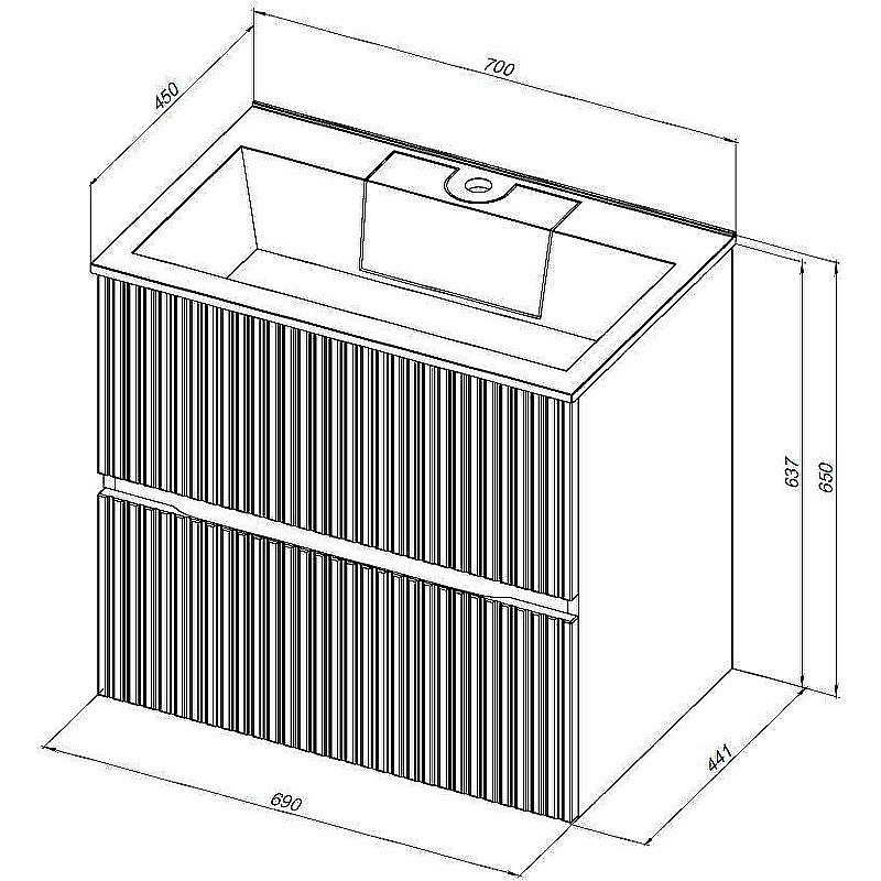Тумба с раковиной Aquanet Джейн 70 313301 маренго для ванной в интернет-магазине Sanbest