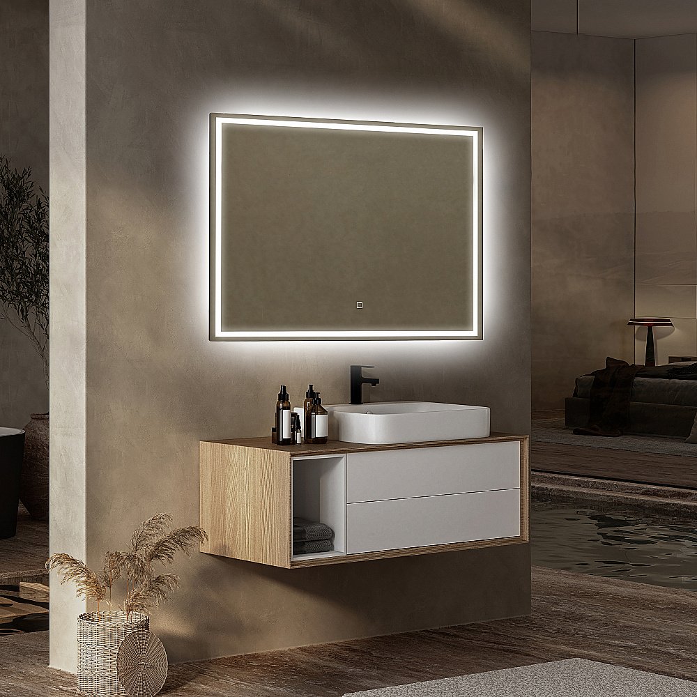 Зеркало ABBER See AG6115S-1.0 100x80 в ванную от интернет-магазине сантехники Sanbest
