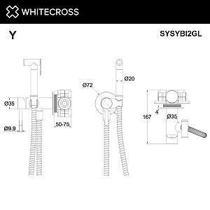 Гигиенический душ WhiteCross Y SYSYBI2GLB матовое золото купить в интернет-магазине сантехники Sanbest