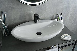 Раковина накладная Gid Lago 61 N9435 51149 белая купить в интернет-магазине Sanbest