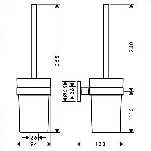 Ёршик для туалета Hansgrohe Logis Universal 41722000 купить в интернет-магазине сантехники Sanbest