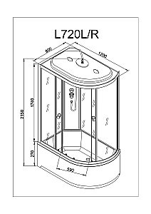 Душевая кабина DTO L 720 120х80 купить в интернет-магазине Sanbest