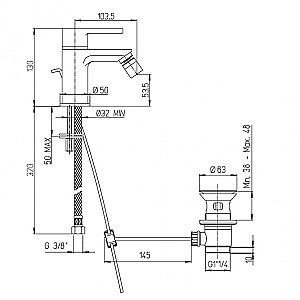 Смеситель для биде PAINI Arena 92CR3062SFTKM хром купить в интернет-магазине сантехники Sanbest