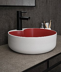 Раковина накладная Gid Esfera 40 N9013LS 52237 красная матовая, белый графит купить в интернет-магазине Sanbest