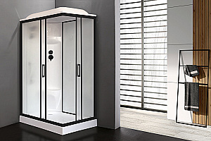 Душевая кабина Royal Bath RB 8120HP6-WC-BL 80x120 стекло матовое/профиль черный купить в интернет-магазине Sanbest