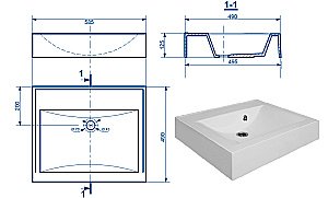Раковина Эстет Комфорт 58,5 ФР-00000805 белая купить в интернет-магазине Sanbest