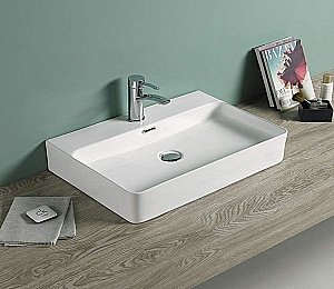 Раковина накладная Ceramalux N 60,5 D1338 белая купить в интернет-магазине Sanbest