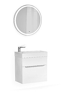 Тумба с раковиной Jorno Folk 55 белая для ванной в интернет-магазине Sanbest