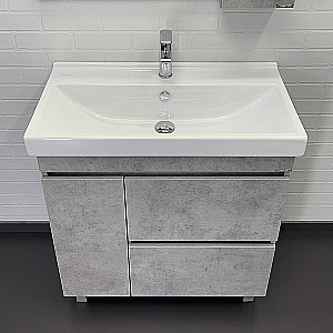 Тумба с раковиной Comforty Осло 80Н бетон светлый для ванной в интернет-магазине Sanbest