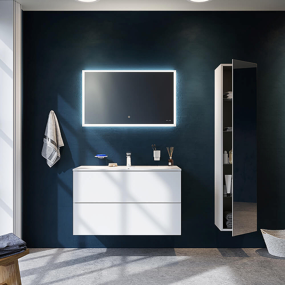 Пенал зеркальный AM.PM Spirit 2.0 M70ACHM0356WG белый для ванной в интернет-магазине сантехники Sanbest