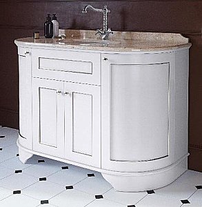 Тумба с раковиной с 1 отверстием под смеситель Tiffany World York  YOR4130 Серебро для ванной в интернет-магазине Sanbest